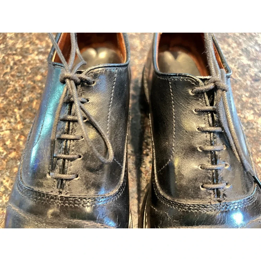 Allen Edmonds Park Avenue 5616 Mens Black Cap Toe Oxford Shoes Size 9 B Narrow